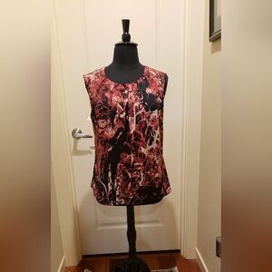 Alfani Womens Sleeveless Black And Red Sequied Top